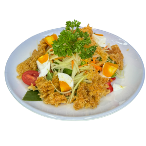 gỏi đu đủ cá trê trứng muối
