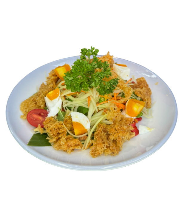 gỏi đu đủ cá trê trứng muối