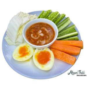 Rau luộc chấm mắm Kapi